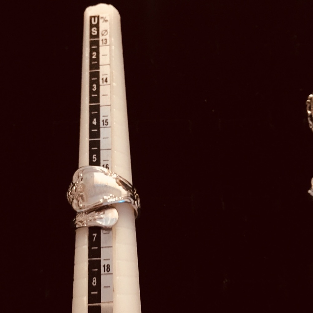 Vintage spoon silver plated ring